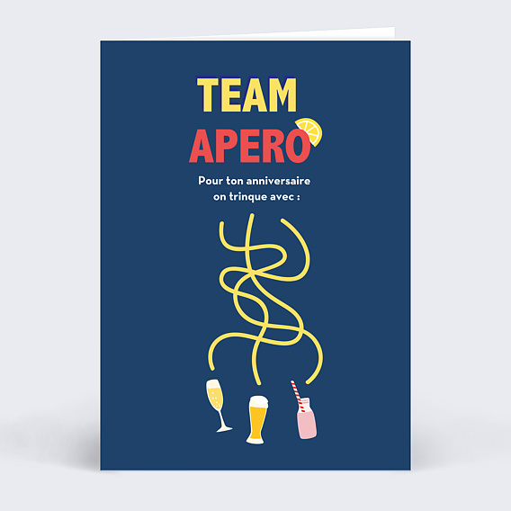 Carte anniversaire adulte Team Apéro