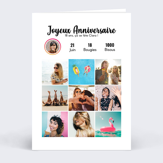 Carte anniversaire adulte Tendance