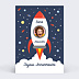 Carte anniversaire enfant Fusée