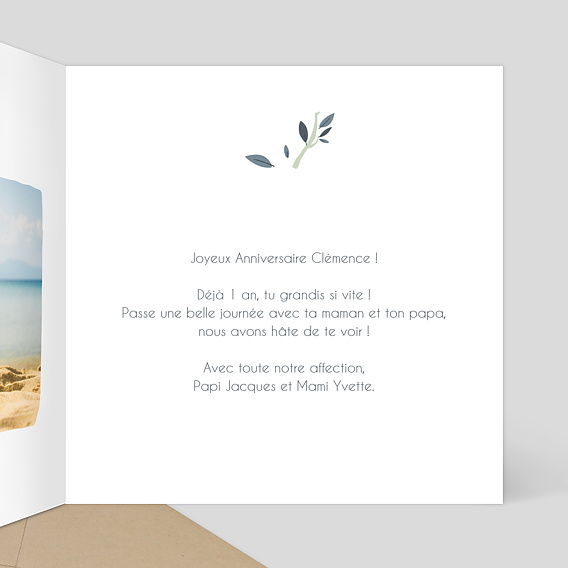 Carte anniversaire enfant Animaux Sauvages Intérieur Droit