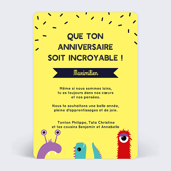 Anniversaire Enfant Monstre