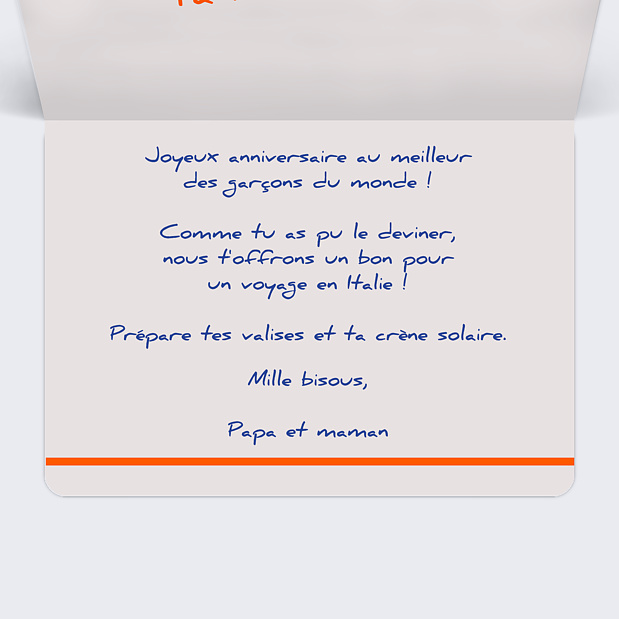Carte d'Anniversaire Billets d'Avion - Bon Pour Intérieur Droit