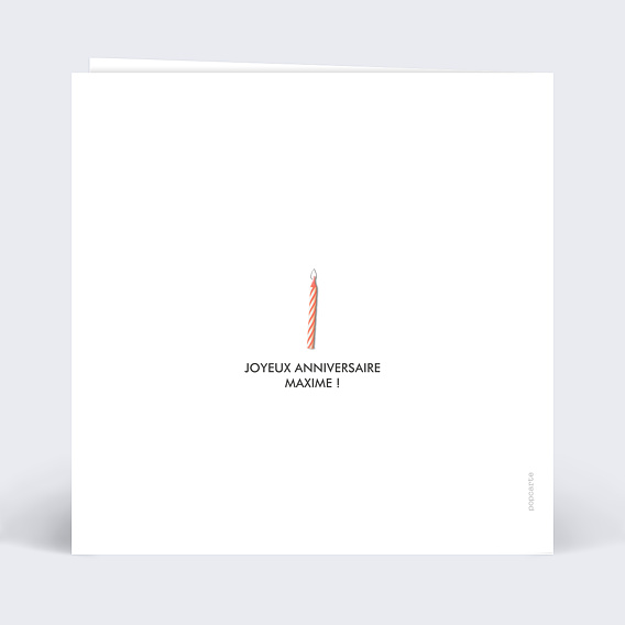 Carte anniversaire Bougie Surprise Verso