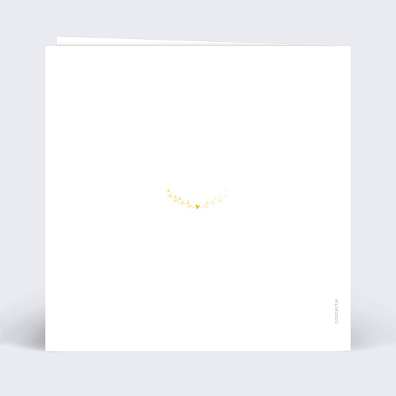 Carte anniversaire Coeur Bucolique Dorure Verso