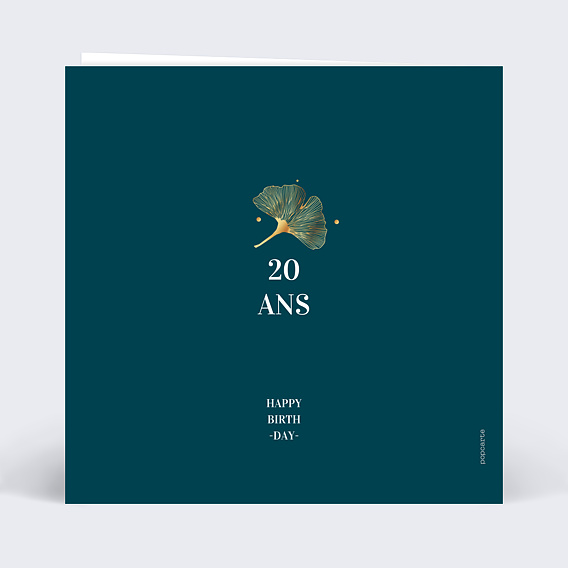 Carte anniversaire Délicats Ginkgos Verso