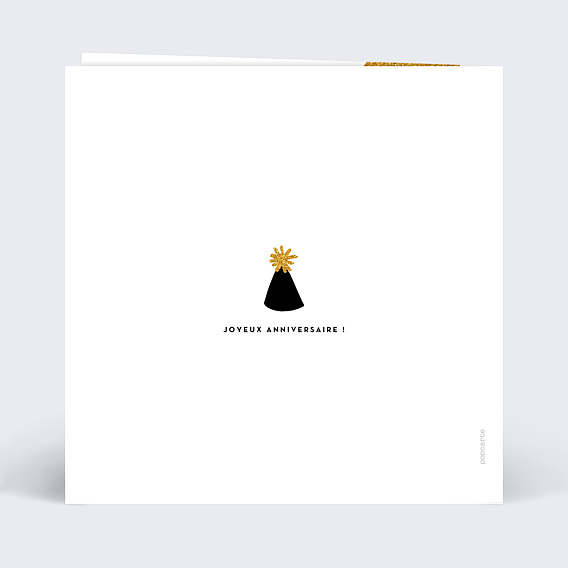 Carte anniversaire Anniversaire Paillettes Verso