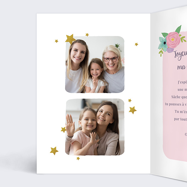 Carte Anniversaire Arc-en-Ciel Intérieur Gauche