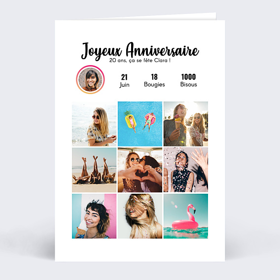 Carte anniversaire Tendance