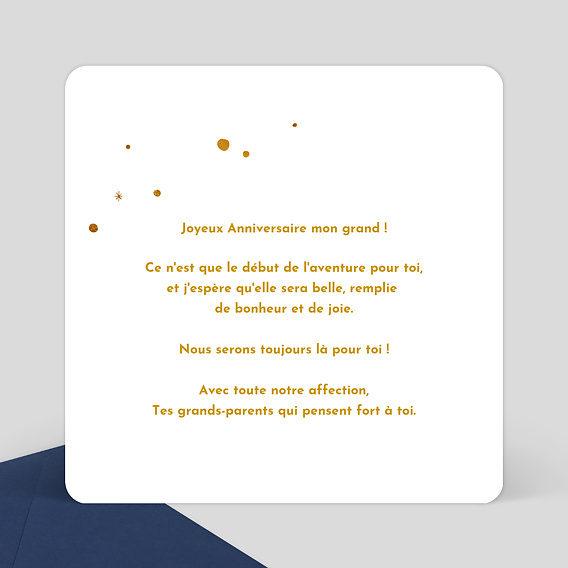 Carte anniversaire enfant Golden Dots Verso