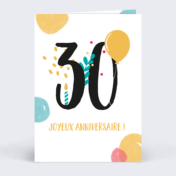Carte anniversaire Multicolore
