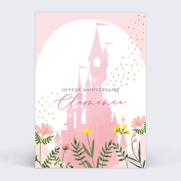 Carte Anniversaire enfant Château Féerique