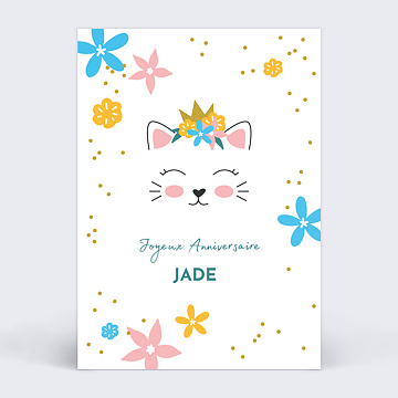 Carte Anniversaire enfant Chaton