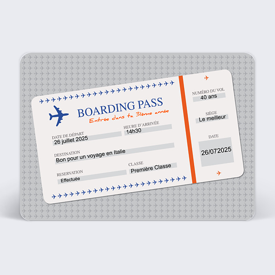 Carte anniversaire Billets d'Avion