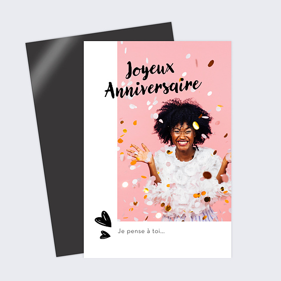 Carte anniversaire Cadre Blanc avec Cœur