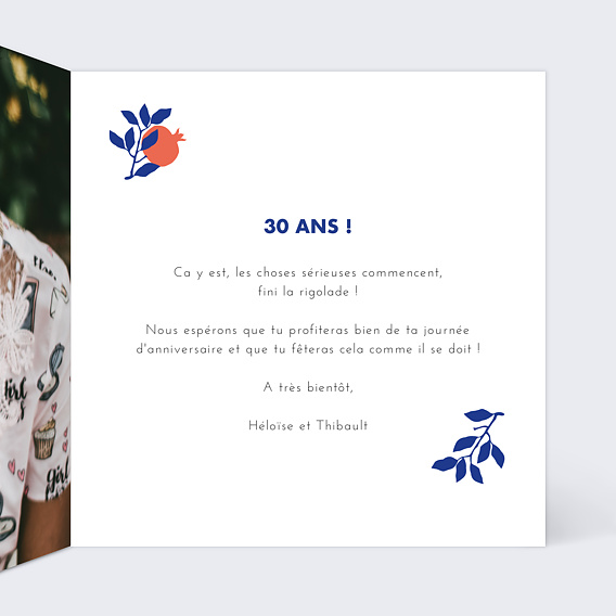 Carte anniversaire Fruits Intérieur Droit