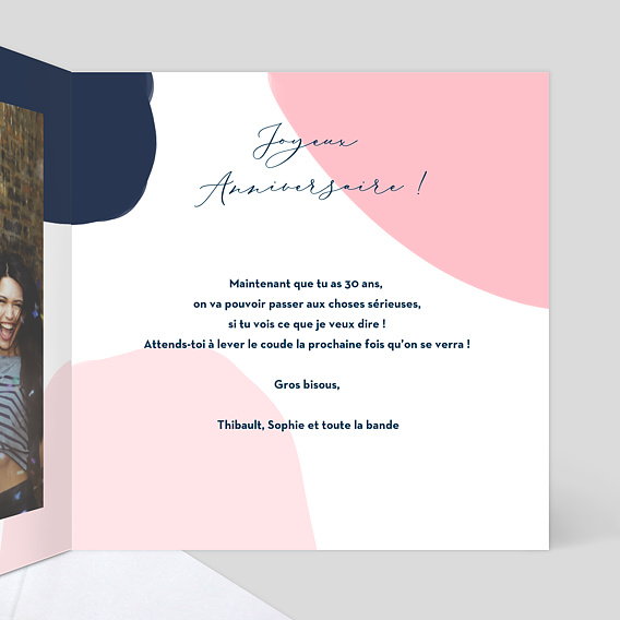 Carte anniversaire Graphique Moderne Intérieur Droit