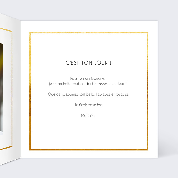Carte anniversaire Jolies Cadres Intérieur Droit