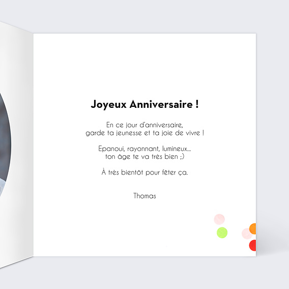 Carte anniversaire Party 40 Intérieur Droit
