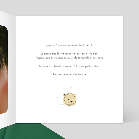 Carte anniversaire enfant Tanzanie Intérieur Droit