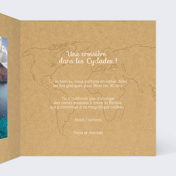 Carte anniversaire Vadrouille - Bon Pour  Intérieur Droit