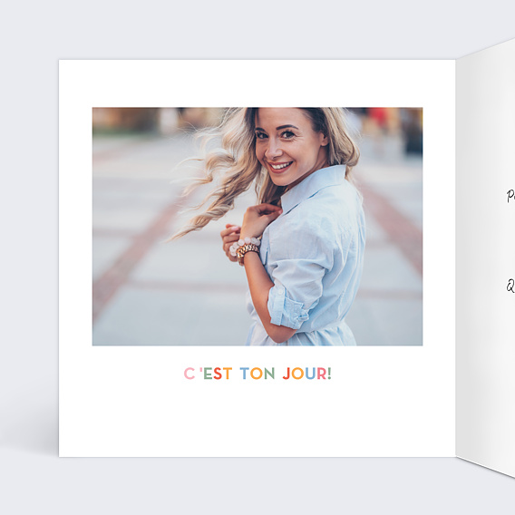 Carte anniversaire Devinette Colorée Intérieur Gauche