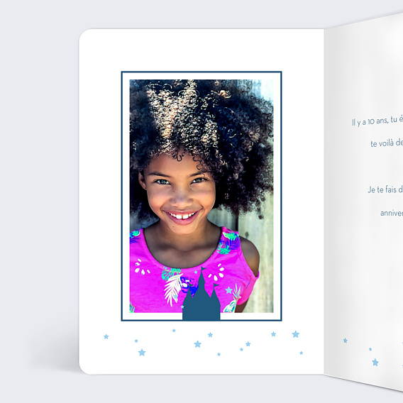 Carte anniversaire enfant Bal Princesse Intérieur Gauche