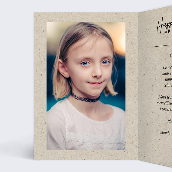 Carte anniversaire enfant Esprit Chiné Intérieur Gauche