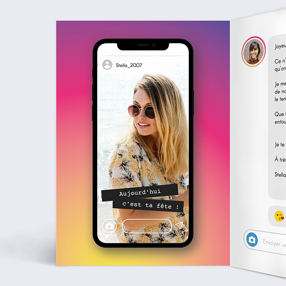 Carte anniversaire Tendance Intérieur Gauche