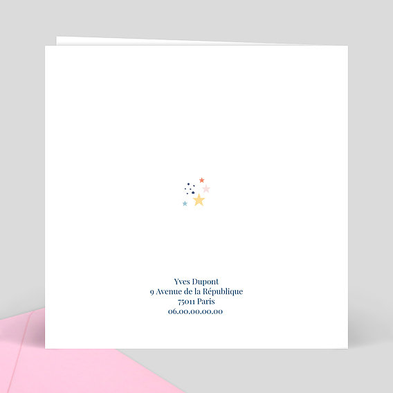Carte anniversaire enfant Petites Étoiles Verso