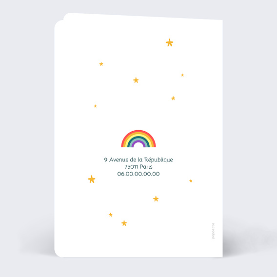 Carte anniversaire enfant Licorne Fleurs Verso