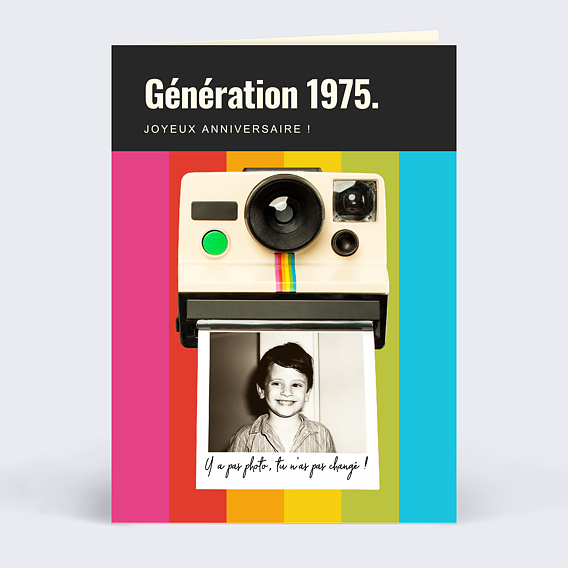 Carte anniversaire Appareil Polaroïd