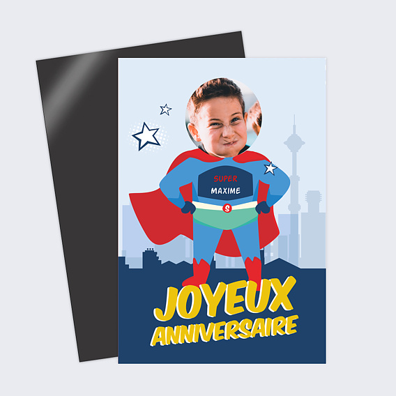 Carte anniversaire enfant Drôle de super-héros