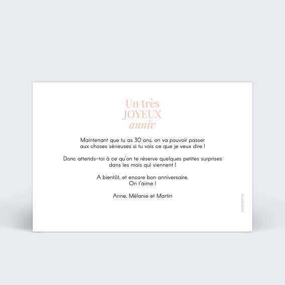 Carte anniversaire Joli Multi Verso