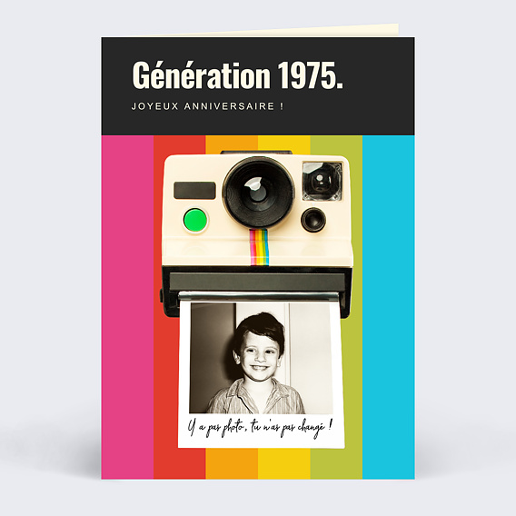 Carte anniversaire Appareil Polaroïd