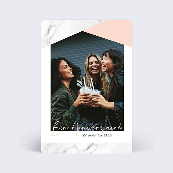 Carte anniversaire adulte Marbre
