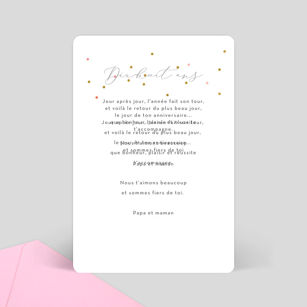 Carte Anniversaire Milestone Petits Pois 18 ans Verso