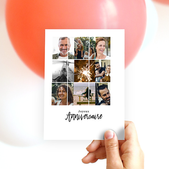 Carte anniversaire Multiphoto Chic Après 4