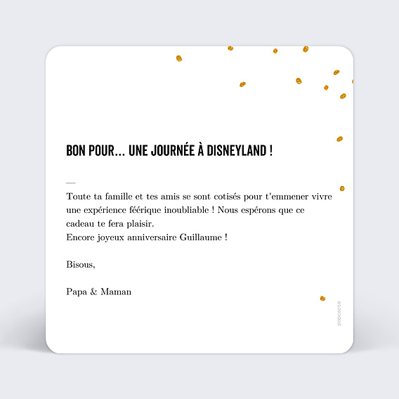 Anniversaire Adulte Poussière d'Étoiles - Bon Pour