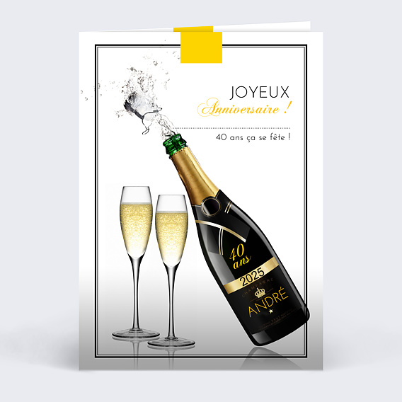 Carte anniversaire Champagne
