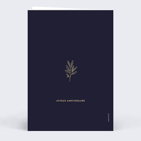 Carte anniversaire Élégance Ocre Verso