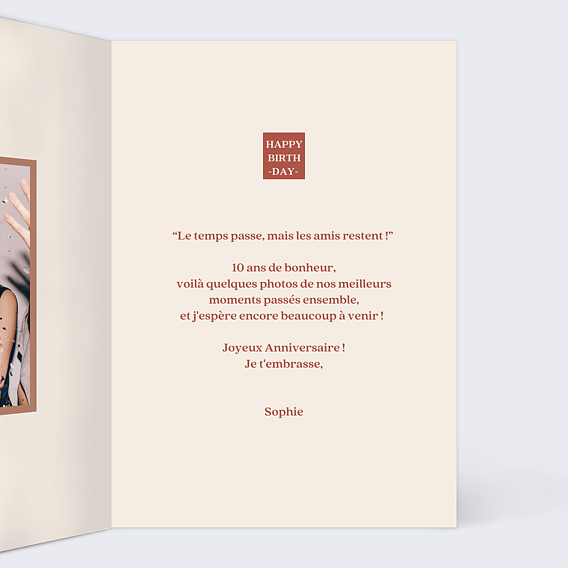 Carte anniversaire Classique Femme Intérieur Droit