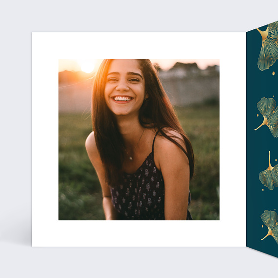 Carte anniversaire Délicats Ginkgos Intérieur Gauche