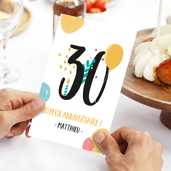 Carte anniversaire Multicolore Après 4