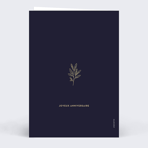 Carte Anniversaire Élégance Dorée Verso