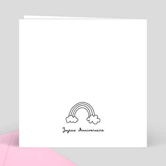 Carte anniversaire enfant Coloriage Licorne Verso