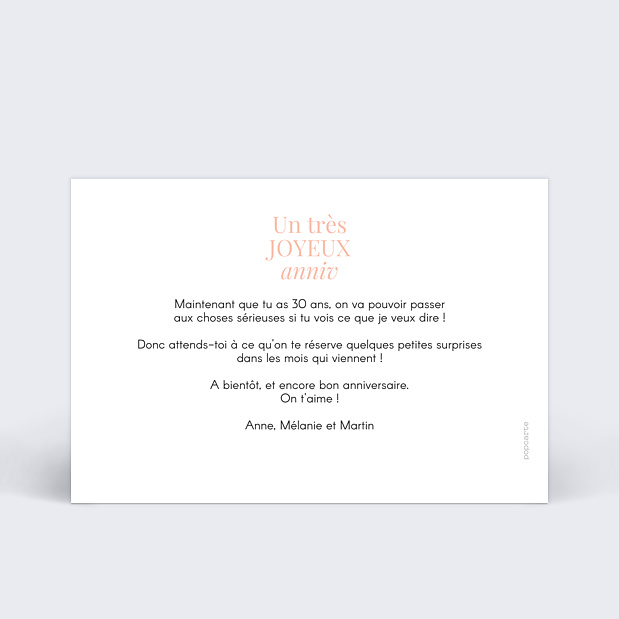 Carte Anniversaire Joli Multi Verso