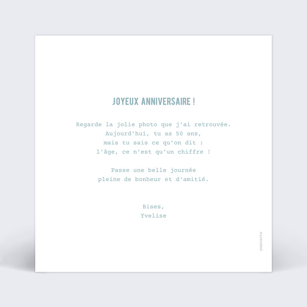 Carte Anniversaire Album Photo Verso