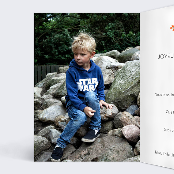 Carte anniversaire enfant Bouquet Printanier Intérieur Gauche