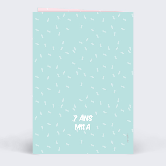 Carte anniversaire enfant Cornet Festif Verso