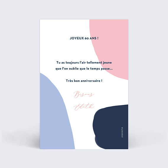 Carte anniversaire Oh Boy!  Verso